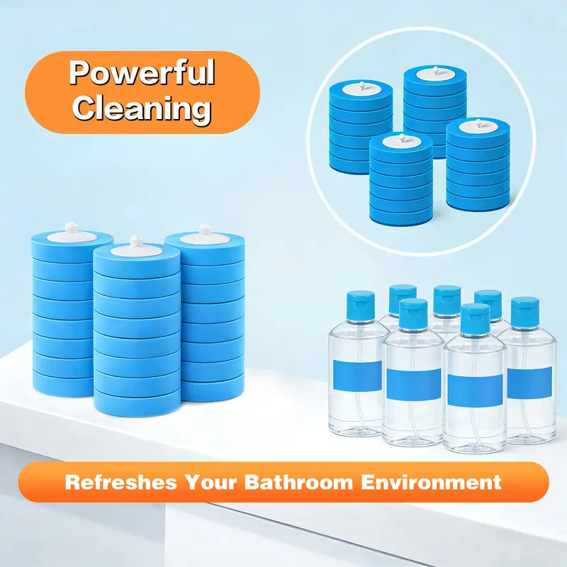 Disposable Toilet Brush Refill Pack, 32-Piece Home & Bathroom Cleaning Supplies, Eliminates Need to Clean Soiled Tools