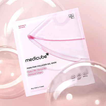 PDRN Pink Collagen Gel Mask 4 Sheets Salmon DNA Color Changing Pink Glow Collagen Facial Mask Korean Skincare