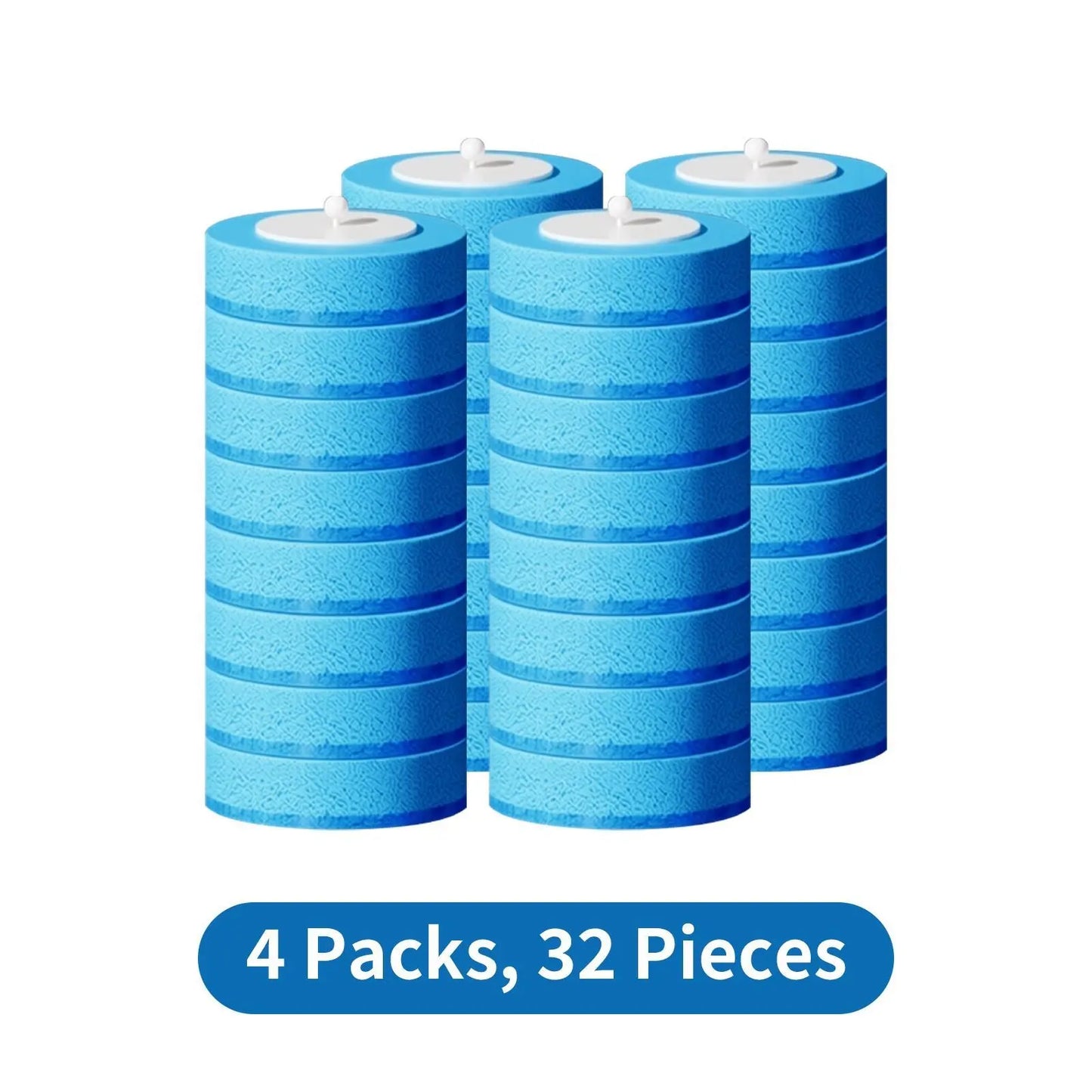 Disposable Toilet Brush Refill Pack, 32-Piece Home & Bathroom Cleaning Supplies, Eliminates Need to Clean Soiled Tools
