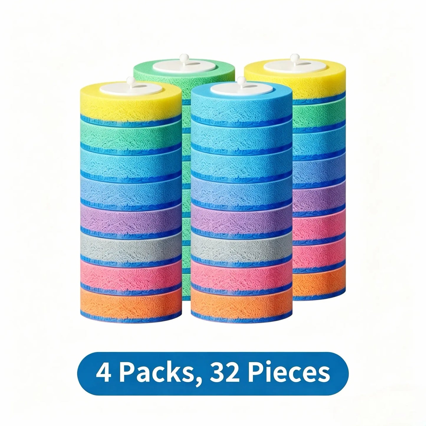 Disposable Toilet Brush Refill Pack, 32-Piece Home & Bathroom Cleaning Supplies, Eliminates Need to Clean Soiled Tools